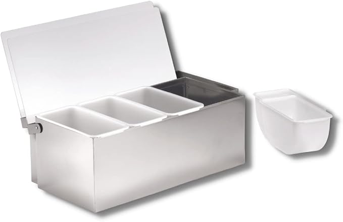 TableCraft Condiment Caddy Pizza Topping Station Stainless Steel Base