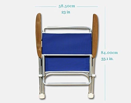 FORMA MARINE Boat Chair Blue Deck Folding Marine Aluminum Teak Furniture M100B