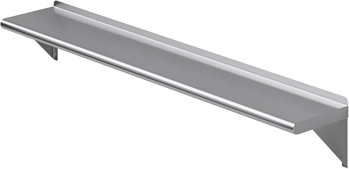 AmGood 10 X 60 Stainless Steel Wall Shelf | NSF | Metal Shelving | Garage Laundry Storage Utility Room | Restaurant Commercial Kitchen