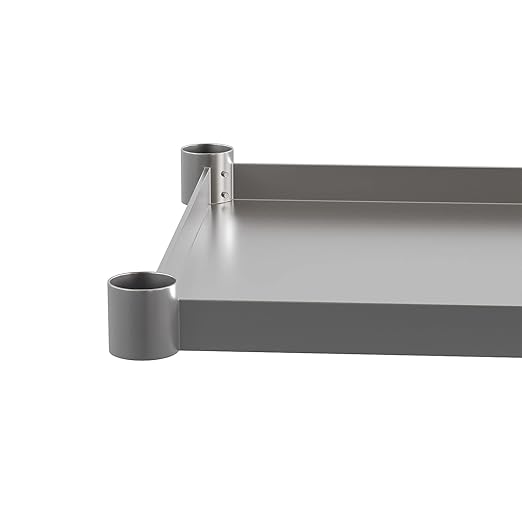 Flash Furniture Woodford Galvanized Under Shelf for Prep and Work Tables - Adjustable Lower Shelf for 30 x 72 Stainless Steel Tables
