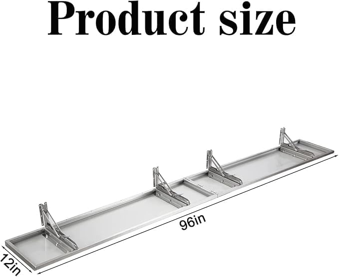 Concession Shelf 96 L x 12 W Stainless Steel Serving Food Shelf for Concession Window