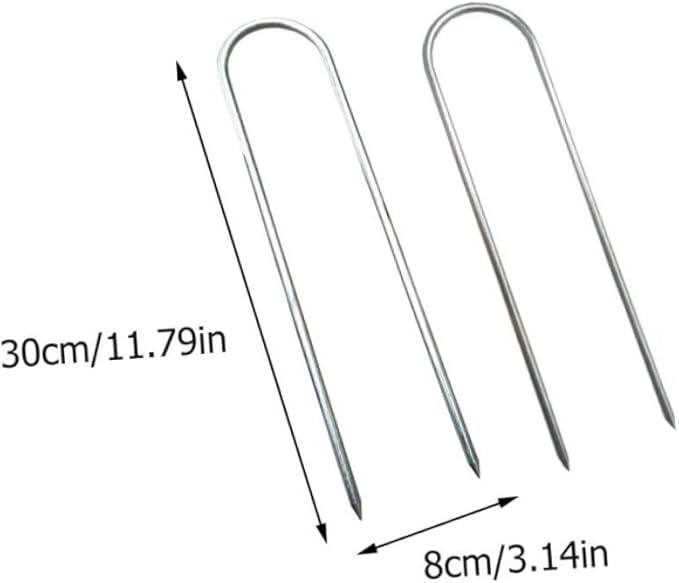 4Pcs U Shaped Ground Pegs for Outdoor Camping Heavy Duty Landscape Pins for Tents Trampolines and Awnings Lightweight and Portable for Hiking and Picnics