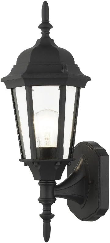 Livex Lighting 7551-14 Outdoor Wall Lantern with Clear Beveled Glass Shades 16 x 6 x 16 Black