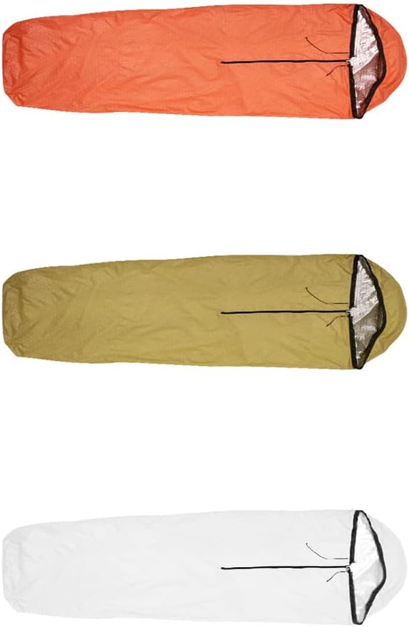 Emergency Sleeping Bag | Weatherproof &amp Windproof for Camping/Hiking/Survival | Lightweight 5.5oz Nylon with Reflective Strips | Compact 155g for Outdoor Adventures