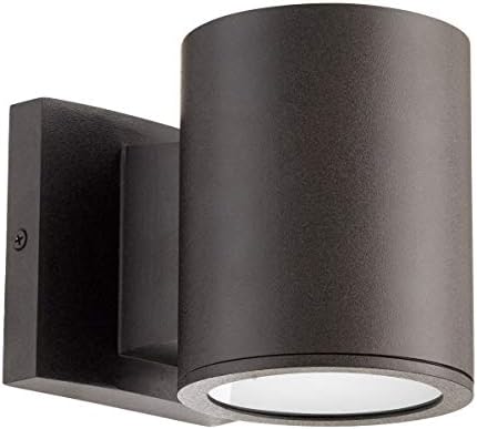 Quorum 920-86 Contemporary Modern LED Outdoor Wall Lantern from Cylinder collection in Bronze/Dark finish