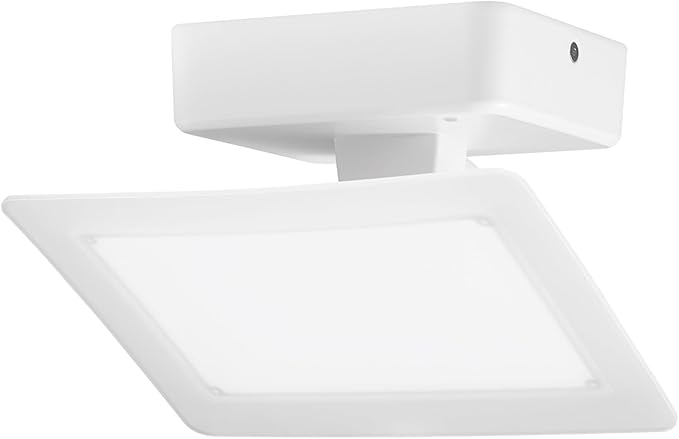 GLOBE Electric 50W White Super Bright 6000 Lumens Hardwired Automatic Dusk to Dawn Outdoor Integrated LED Flood Light Security Light Spotlight Outside House Lights