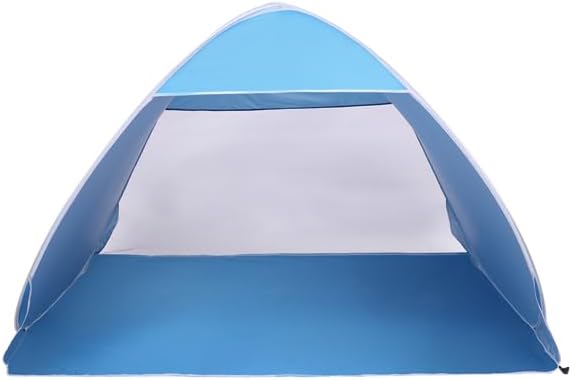 Automatic Pop Up Beach Tent for 2-3 People Portable Sun Shelter with UV Protection Waterproof Camping Shade for Family Lightweight Blue Fishing Canopy for Park Hiking Picnic Outdoor Trips