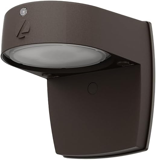 Lithonia Lighting LED Wall Pack Outdoor Light Fixture Wall Sconce for Doorways and Garages 3-in-1 Switchable White Light 3 Diffuser Options Dusk to Dawn Photocell 120V Bronze