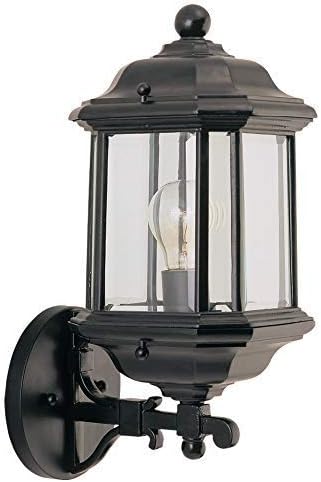 Sea Gull Lighting 84030-746 Kent One-Light Outdoor Wall Lantern with Clear Seeded Glass Panels Oxford Bronze Finish