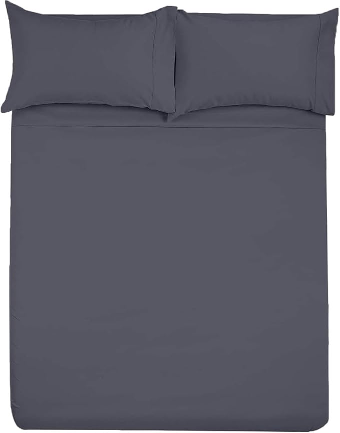 SlumberWell 4 Piece Luxury Soft Microfiber Fitted Bed Sheet Set for Campers 6 to 12 Inch Deep Pocket RV Bunk 35 x 79 Dark Grey