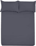 SlumberWell 4 Piece Luxury Soft Microfiber Fitted Bed Sheet Set for Campers 6 to 12 Inch Deep Pocket RV Bunk 35 x 79 Dark Grey