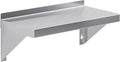 AmGood 08 Width x 16 Length | Stainless Steel Wall Shelf | Square Edge | Metal Shelving | Heavy Duty | Commercial Grade | Wall Mount | NSF Certified