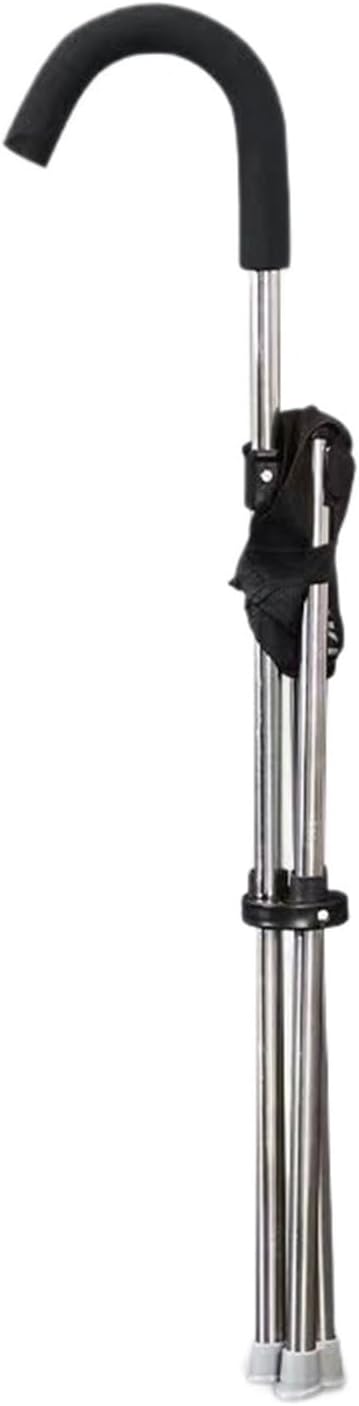 Portable Walking Stick Seat with 3-Leg Stability &amp Anti-Slip Pad for Hiking Fishing and Senior Light Weight Trekkings Rod Chair