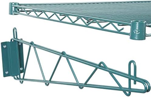 PRO&ampFamily 24 inches x 60 inches Green Epoxy Wire Wall Mount Shelf. Suitable for use in Restaurant Business Warehouse.