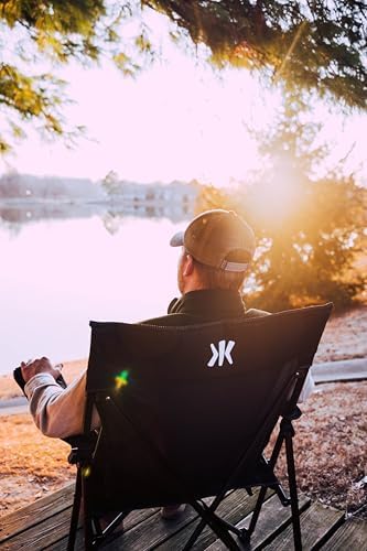 Kijaro Foldable Camping Chair Vik Black Polyester Mesh Steel Portable Durable Unisex