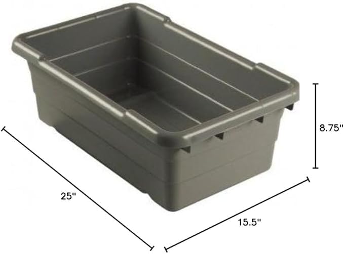 ULTRASOURCE Food Approved Bus Totes/Meat Lug (6 Pack Grey Inedible)