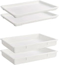18x26x3 White Heavy Duty Polypropylene Pizza Dough Box with Lid (Pack of 2)