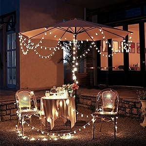 Battery Operated LED Globe String Lights 2-Pack Total 52FT 120LEDs - Each 26FT 60LEDs 8 Mode Waterproof Christmas Fairy String Lights with Remote for Home Bedroom Garden Wedding Party Decoration