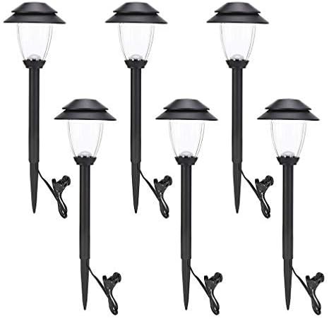 HECARIM 6 Pack Low Voltage Pathway Lights - Waterproof Outdoor Landscape Lighting Super Bright LED Garden Lights for Walkway Energy-Saving 5V Weatherproof Stake Lights (Dusk to Dawn Auto On/Off)