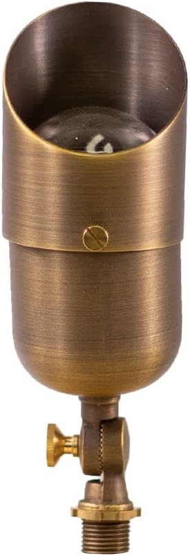 12V LogiSpot Brass Outdoor Spotlight (Bronze) with 5W 2700K Warm White 400 Lumen MR16 LED Bulb for Low Voltage Landscape Lighting of Yard Lawn Garden Patio Trees &amp House