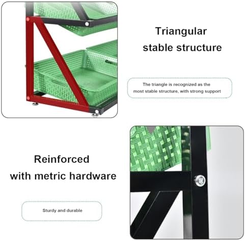 Store Display Rack Wall Mounted Storage Rack Supermarket Convenience StoreCommercial Supermarket Vegetable &amp Fruit Shelf Organizer 4-Tier Snack Rack Display with 8 Baskets Large Capacity