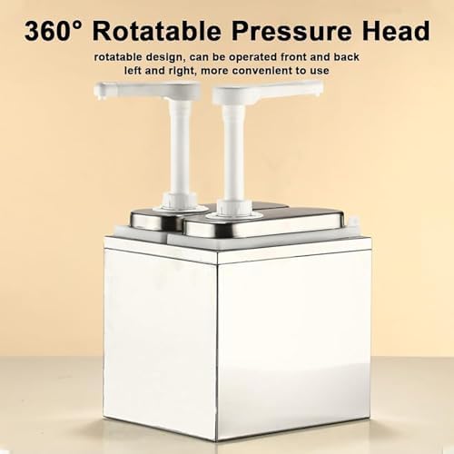 Sauce Dispensing Pump with Rotary Pressure Head and Rapid Rebound Suitable for Syrups Honey Jams Spices and Seasonings.