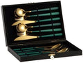12-Piece Cutlery Silverware Set Stainless Steel Flatware Service for 4 Cutlery Include Knife/Fork/Spoon Mirror Polished Dishwasher(Green)