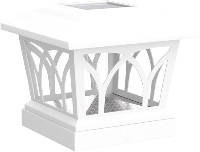 VOLISUN Solar Post Cap Lights Outdoor 4Pack with Edison LED Bulbs 2 Brightness Setting Fence Post Lights Solar Powered for Garden Fence Deck Mailbox Yard Porch Fits 4x4 6x6 Posts(Slate White)