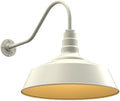 Steel Lighting Co. Large Outdoor Barn Light | Gooseneck Light Fixture | Made in America from 18-Gauge Steel | 20 Dome | 23 Gooseneck Cream Exterior/Brass Interior