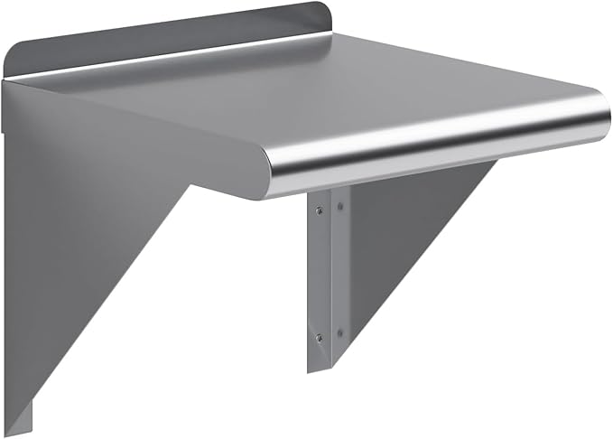 NSF Certified 18 Gauge Heavy Duty Stainless Steel Wall Shelf with Brackets for Kitchens Utility Rooms Storage Offices &amp Home (12 x 12)