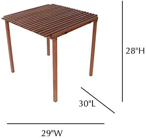 BYER OF MAINE - Pangean Nomad Folding Wood Table Hardwood Portable Table for Bistro Deck or Camping Use Indoors or Outdoors