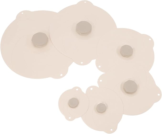 Leak Proof Sealing Heat Resistant Food Grade Silicone Suction Lid for Storage Beige