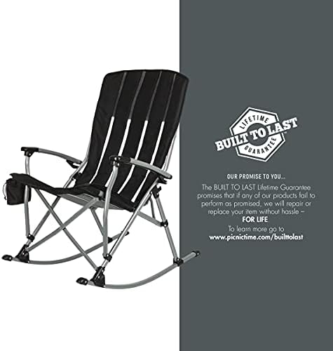 Picnic TIME Outdoor Rocking Camp Chair - XL Heavy Duty Camping Chair for Adults
