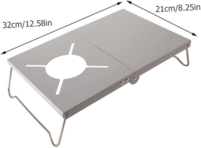 1set Portable Camping Table Lightweight Outdoor Picnic Desk Silver Finish Easy to Clean and Transport for Indoor and Outdoor Use