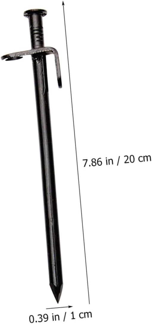 BESTonZON 6Pcs Heavy Duty Metal Tent Stakes Outdoor Ground Spikes for Camping Canopy and Awnings Durable Lightweight Easy to Drive and Remove for Support