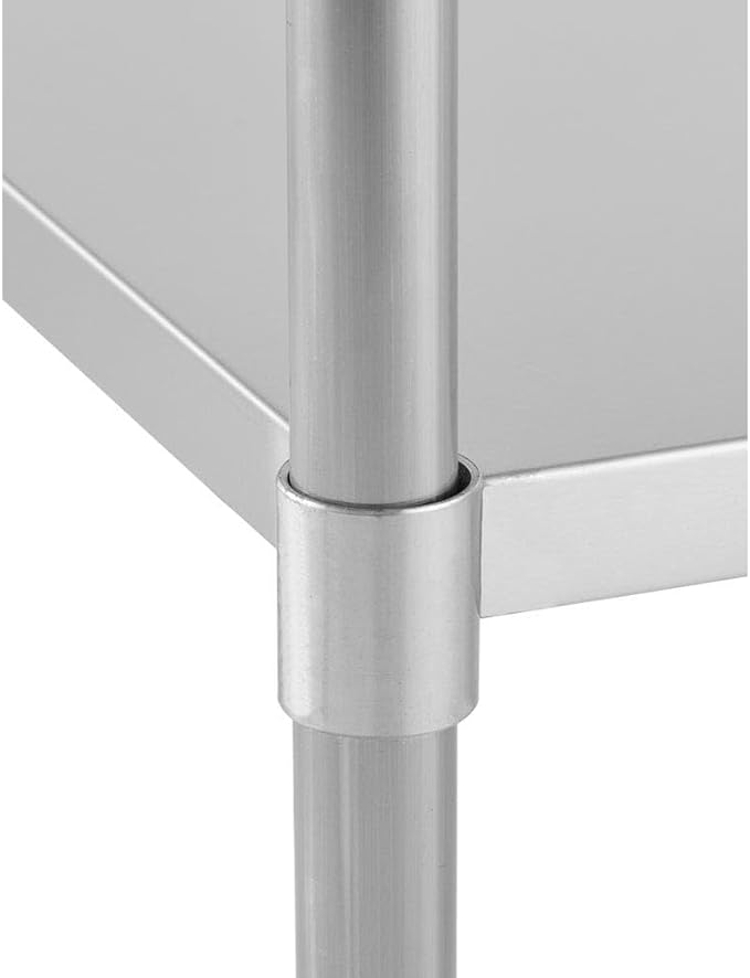 Kratos Stainless Steel Kitchen Prep Table 60x30 with Backsplash and Undershelf NSF Worktable for Restaurants - 16ga/304SS