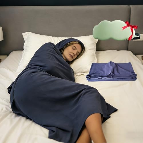 Wearable Sleep Pod Hug Blanket for Adults - Calming Hug Blanket Alternative for Anxiety &amp Stress Relief Deep Sleep Breathable Sensory Compression Sheet Portable Travel Camping Sleeping Bag