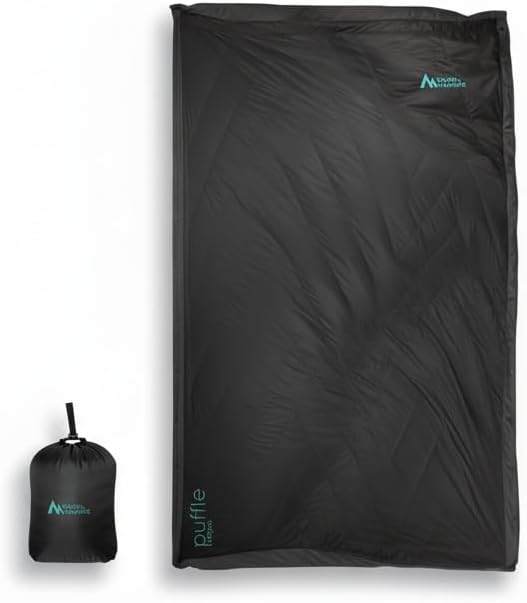 Sierra Madre Puffle 40 °F 5‑in‑1 Camping Quilt – Ultra-Soft Outdoor Blanket Sleeping Bag Under/Top Quilt Poncho | Linkable Compact Adventure Gear