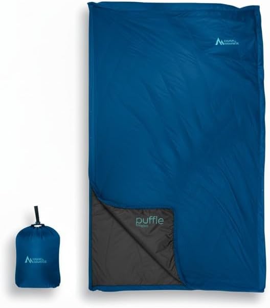 Sierra Madre Puffle 40 °F 5‑in‑1 Camping Quilt – Ultra-Soft Outdoor Blanket Sleeping Bag Under/Top Quilt Poncho | Linkable Compact Adventure Gear