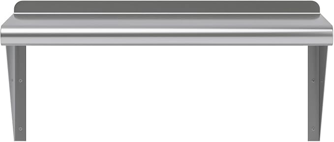 AmGood 12 in. x 24 in. Stainless Steel Wall Shelf | NSF | Metal Shelving | Garage Laundry Storage Utility Room | Restaurant Commercial Kitchen