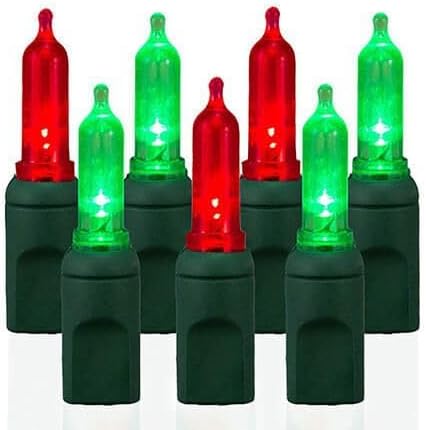 Pro Christmas T5 LED Christmas Lights - 70 Count Classic 5mm String Light Set - Professional Grade Indoor/Outdoor Commercial Holiday Lights for Trees Bushes &amp Décor - Red &amp Green