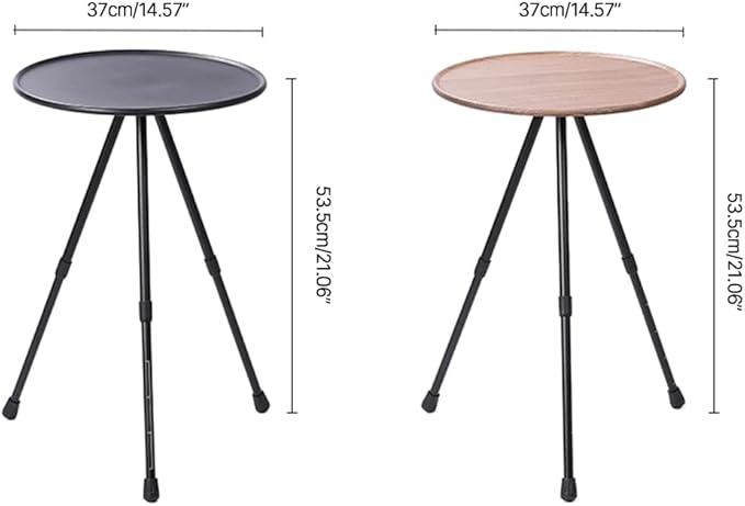 Folding Camping Table Aluminum Alloy Picnic Table Adjustable Height Telescopic Table Three-Legged Round Table for Picnic