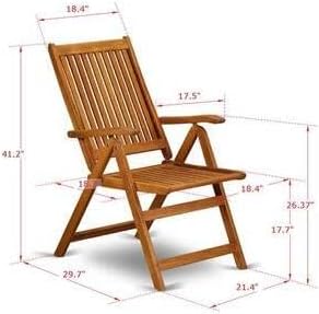 Maykoosh Folding Outdoor Chairs - Acacia Wood Armchairs - 2 Piece Patio Seating Set