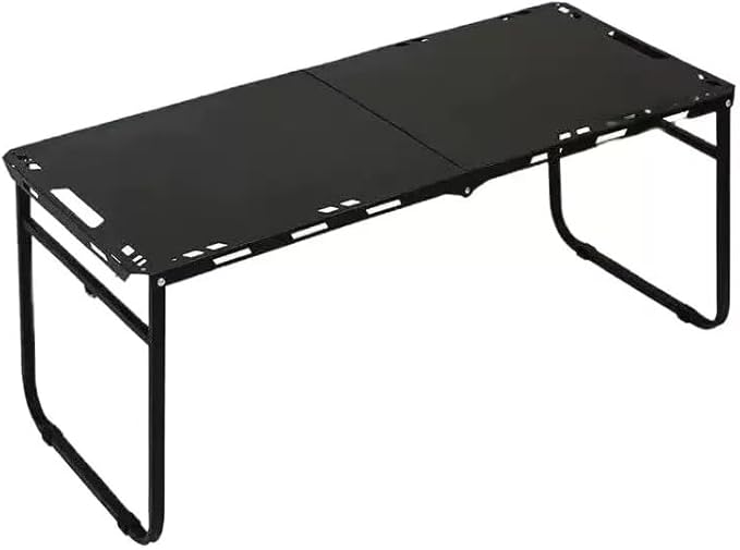 Outdoor Portable Folding Carbon Steel Camping Table Suitable for Camping Barbecue Picnic RV Outdoor Cooking Travel - Single or Set (Black Single Upgrade Inch 2 Inch 20.4 Inch 18.9)
