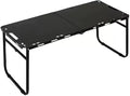 Outdoor Portable Folding Carbon Steel Camping Table Suitable for Camping Barbecue Picnic RV Outdoor Cooking Travel - Single or Set (Black Single Upgrade Inch 2 Inch 20.4 Inch 18.9)