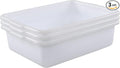 Morcte 3-Pack 13 L Commercial Bus Box Plastic Bus Tub White