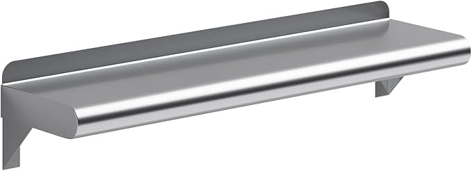AmGood 6 in. x 24 in. Stainless Steel Wall Shelf | NSF | Metal Shelving | Garage Laundry Storage Utility Room | Restaurant Commercial Kitchen