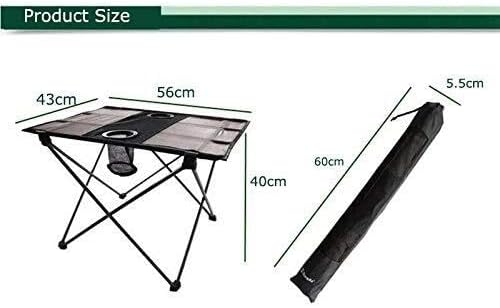 Portable Aluminum Outdoor Folding Table – Lightweight and Foldable – Ideal for Camping Hiking Picnic Travel and BBQ – 43x56x40CM