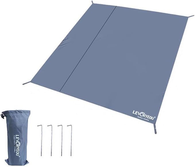 Tent Footprints Outdoor Camping Tent Floor Mat Moisture Proof Ground Sheet 210D Oxford Cloth Ultralight Waterproof Wear-Resistant Multi-Purpose Shading Trap with Tent Stakes