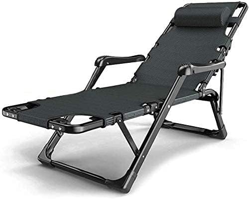 Lounge Outdoor Zero Gravity Reclining Chair Foldable Lounge Chair Waterproof Lightweight Portable Ideal for Patio Beach Camping Black (Grey)
